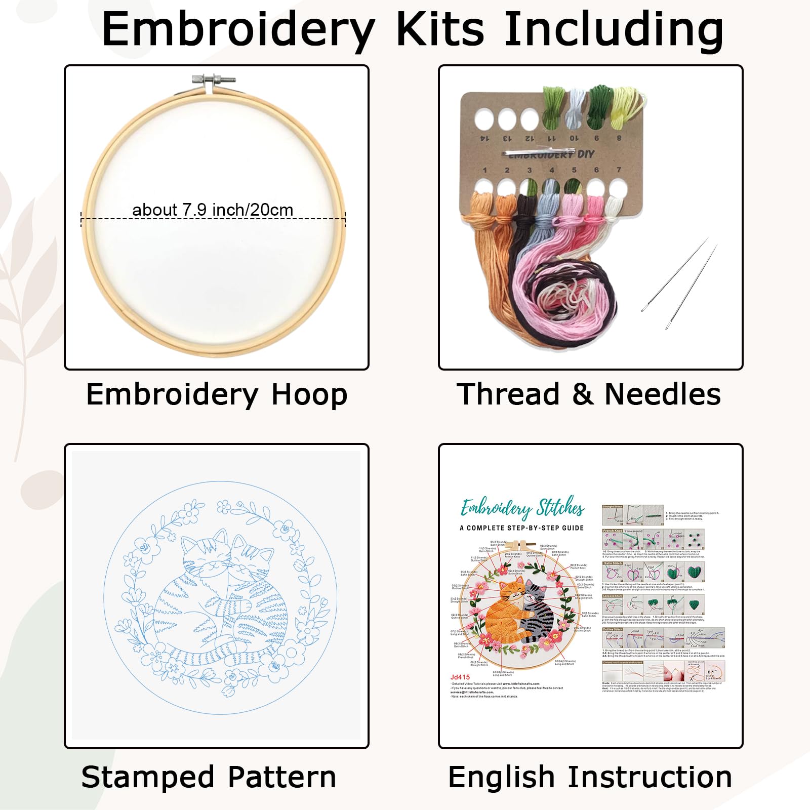 Beginner Cat Embroidery Kit - Easy Stitching! -3