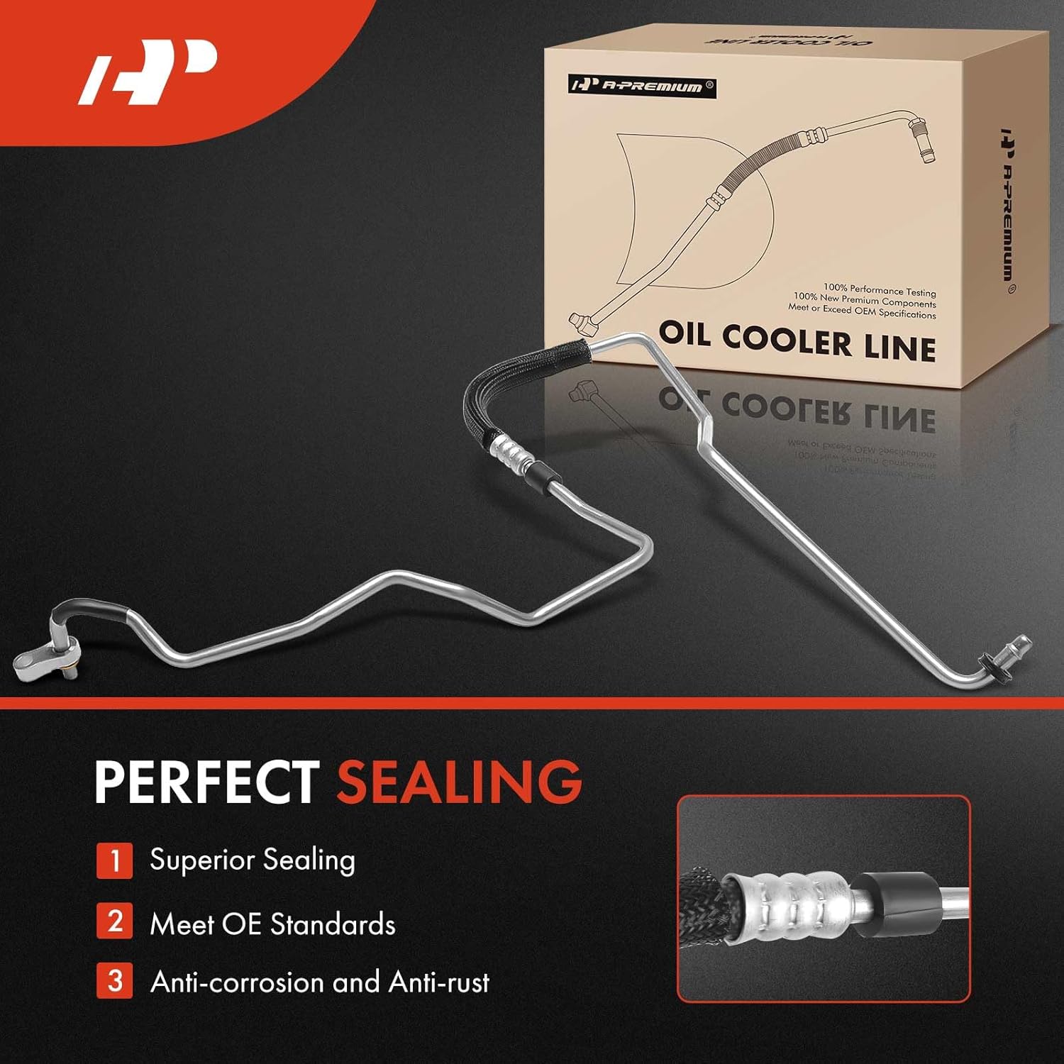 A-Premium Automatic Transmission Oil Cooler Line Hose Assembly Compatible with Chevrolet Traverse 2018-2021 & GMC Acadia 2018-2019 & Buick Enclave 2018-2021, 3.6L