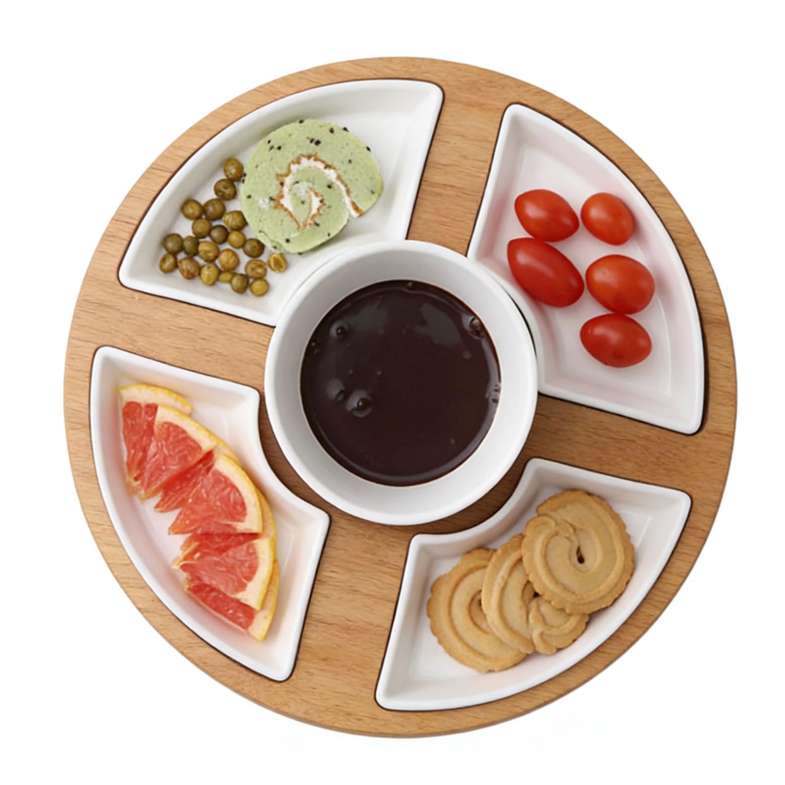 jiingekk Decorative Ceramic Serving with Excellent Heat Distribution Easy to Clean Chocolate Fondue Set Decorative Fondue Plate