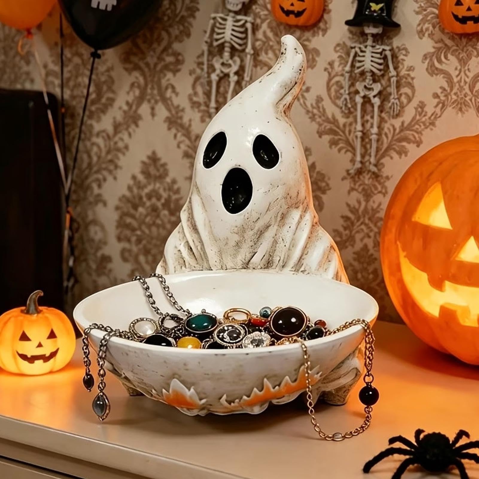 Halloween Candy Bowl Resina - Statua a forma di fantasma Candy |