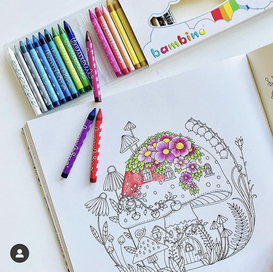 Bambino Crayons - Pack of 24- Clay Crayons - Drawing Pencils Alternative to Wax - For Adults Children : Arts, Crafts & Sewing