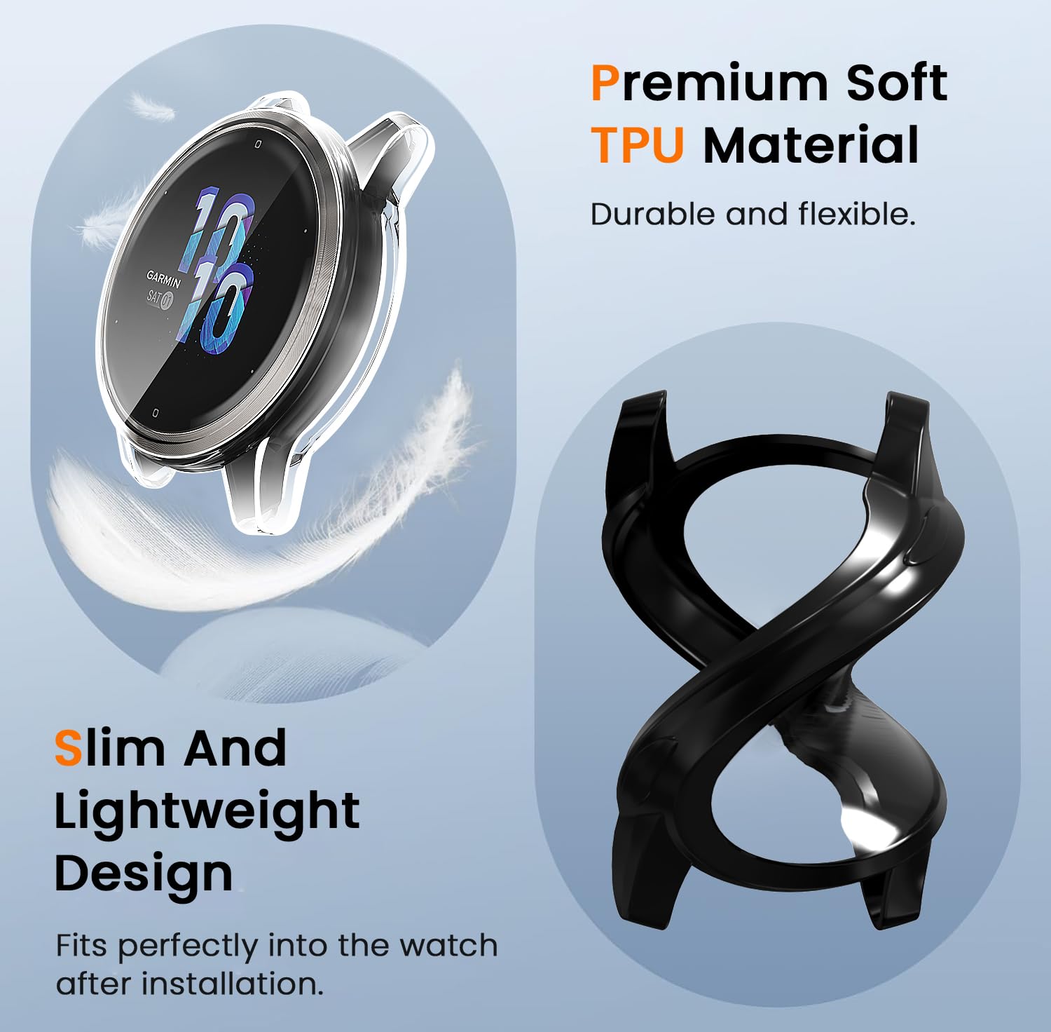 ELYCO Pellicola Protettiva Compatibile con Garmin Forerunner 965, 4 Pezzi TPU Protezione Schermo, Sensibile al Tatto, Anti-Graffio, Bubble Free, Soft HD TPU Clear Protector Film