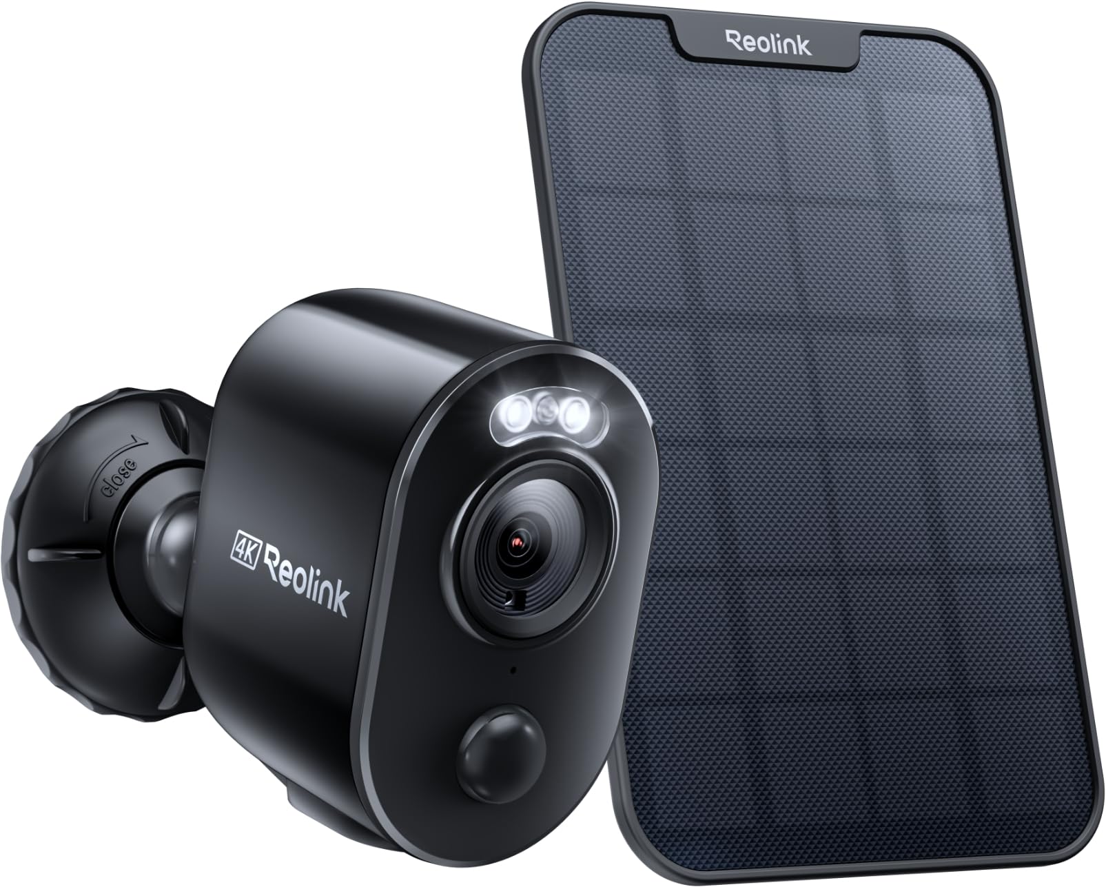 Reolink Kamera Zewnętrzna Smart, Kolorowa Noktowizja 4K, Wykrywanie Ludzi/Pojazdów, WiFi Dual-Band 2.4/5Ghz, Bezprzewodowa, Zasilanie Bateryjne/Solarne, Argus 3 Ultra z Panelem Słonecznym Czarny