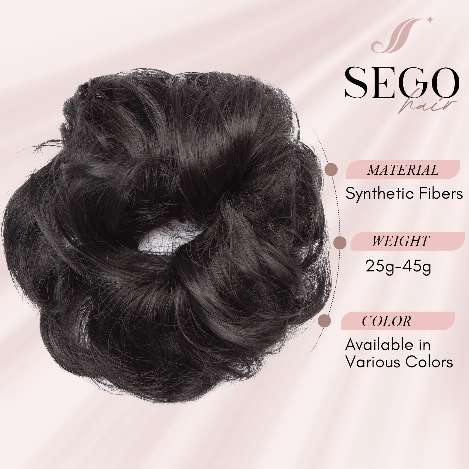 SEGOHAIR Messy Bun Hair Piece Fake Hair Bun Hair Scrunchies Bun - Image 2