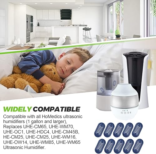 Miniatura 6 de Techecook, paquete de 20 cartuchos de desmineralización UHE-HDC4 aptos para humidificador ultrasónico HoMedics, cartucho de desmineralización