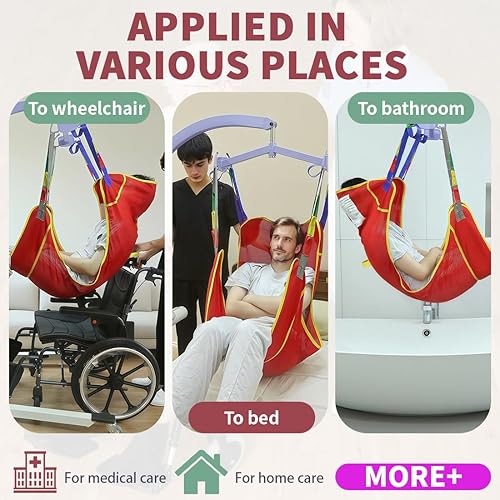 Miniatura 24 de Eslinga universal de elevación de pacientes de cuerpo completo, honda médica para colocación de cama y baño, eslinga de transferencia para ancianos