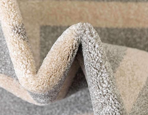 Miniatura 6 de Unique Loom Athens Collection - Alfombra clásica geométrica con diseño de borde moderno, 2 x 3 pies, grisbeige