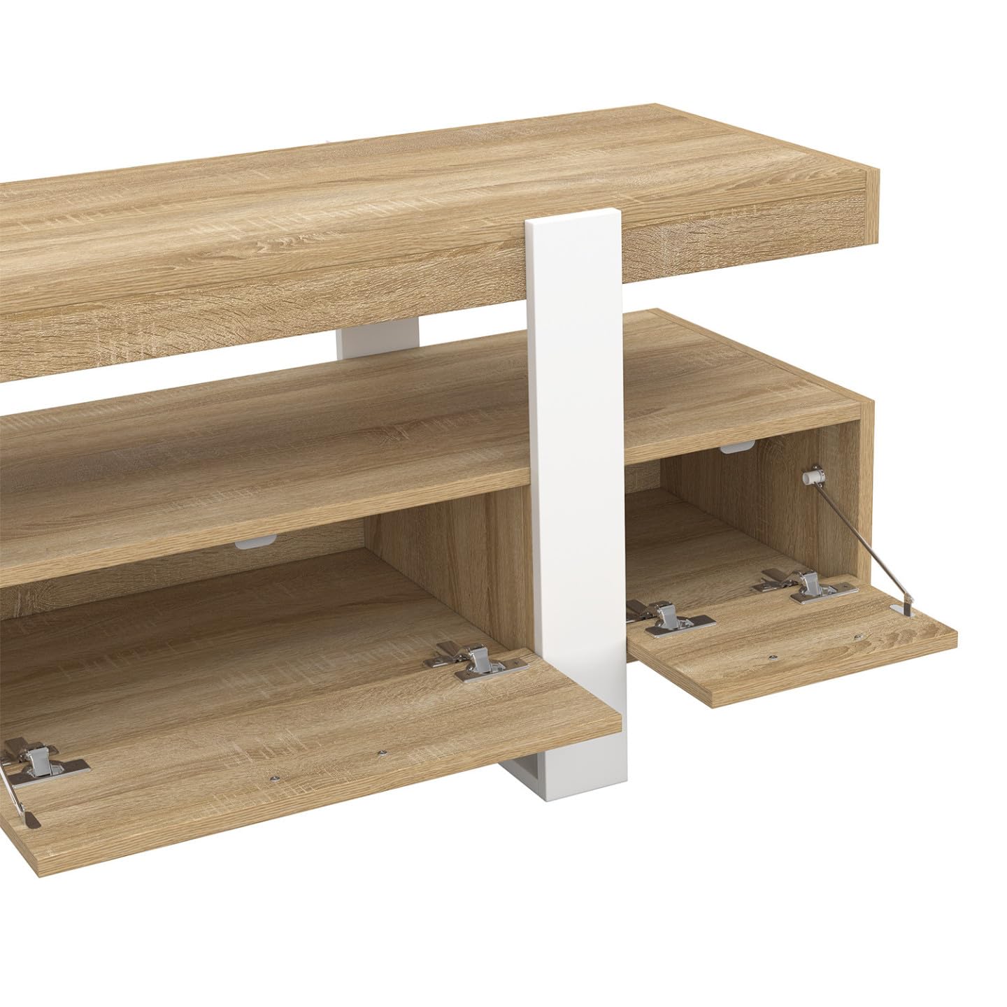 IDMarket - TV-Möbel 116 cm Phoenix mit Schubladen aus Holz und Weiß