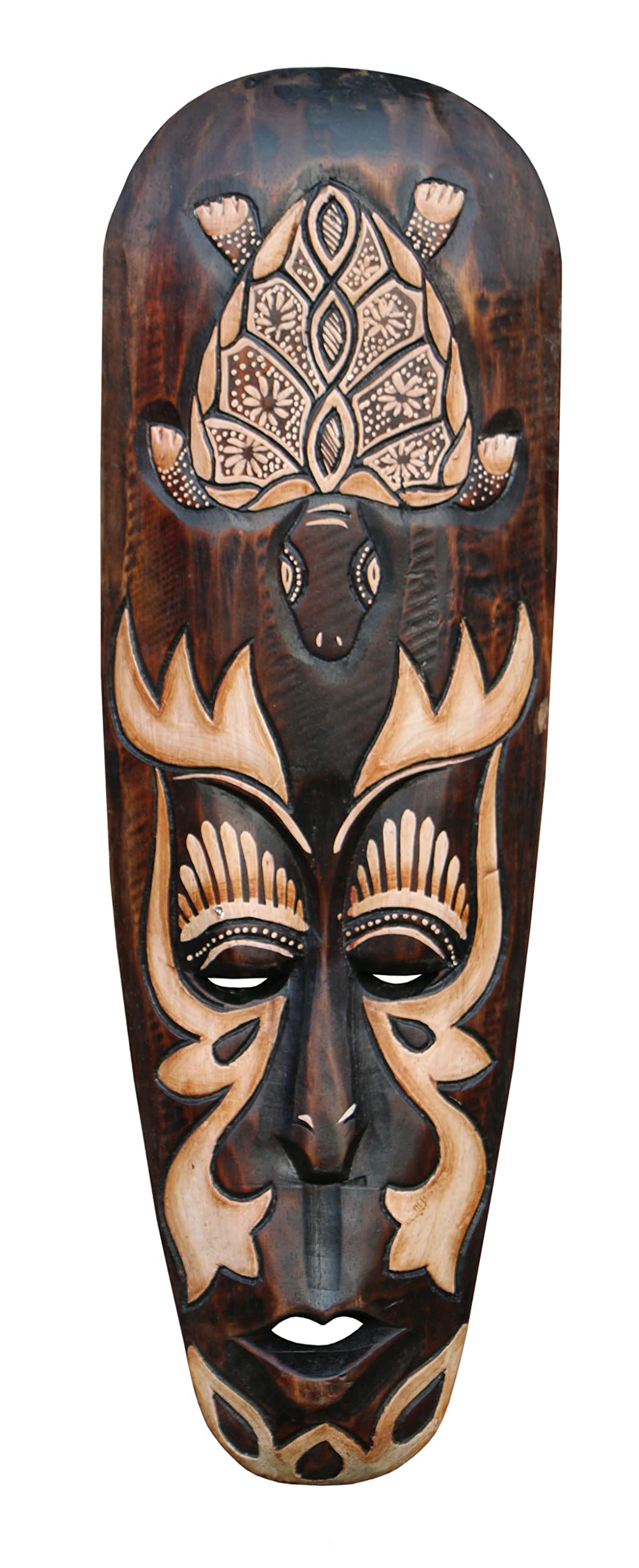 Wogeka Mask59b - 50 Cm Turtle Wall Mask - Ethnic Style Africa Wooden As A Gift Idea For Christmas Birthday Decoration - Handmade Carving By Bali Maske59 (Maske59b)