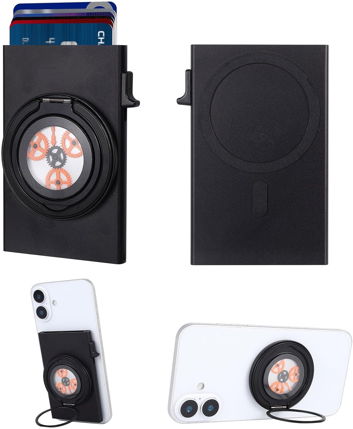 Magnetic Wallet with Stand,Ridge Wallets for Men, Magnetic Wallet for iPhone 17/16/15/14/13 Pro Max,Slim Card Holder with Stand,Pop Up Wallet for Men