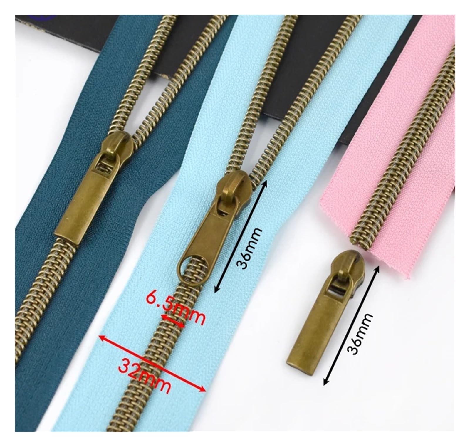 Generisch 1–5 m, 5#, bronzefarbenes Nylon-Reißverschlussband mit Reißverschluss-Schieberkopf, Kunststoffspule, Reißverschlüsse, Kleidung, Dekor, Reißverschluss-Reparatur-Set, DIY-Nähzubehör