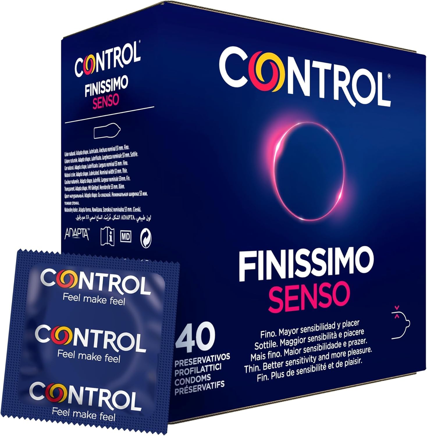 CONTROL Finissimo Senso Preservativos Ultrafinos de Látex Natural 40 Unidades