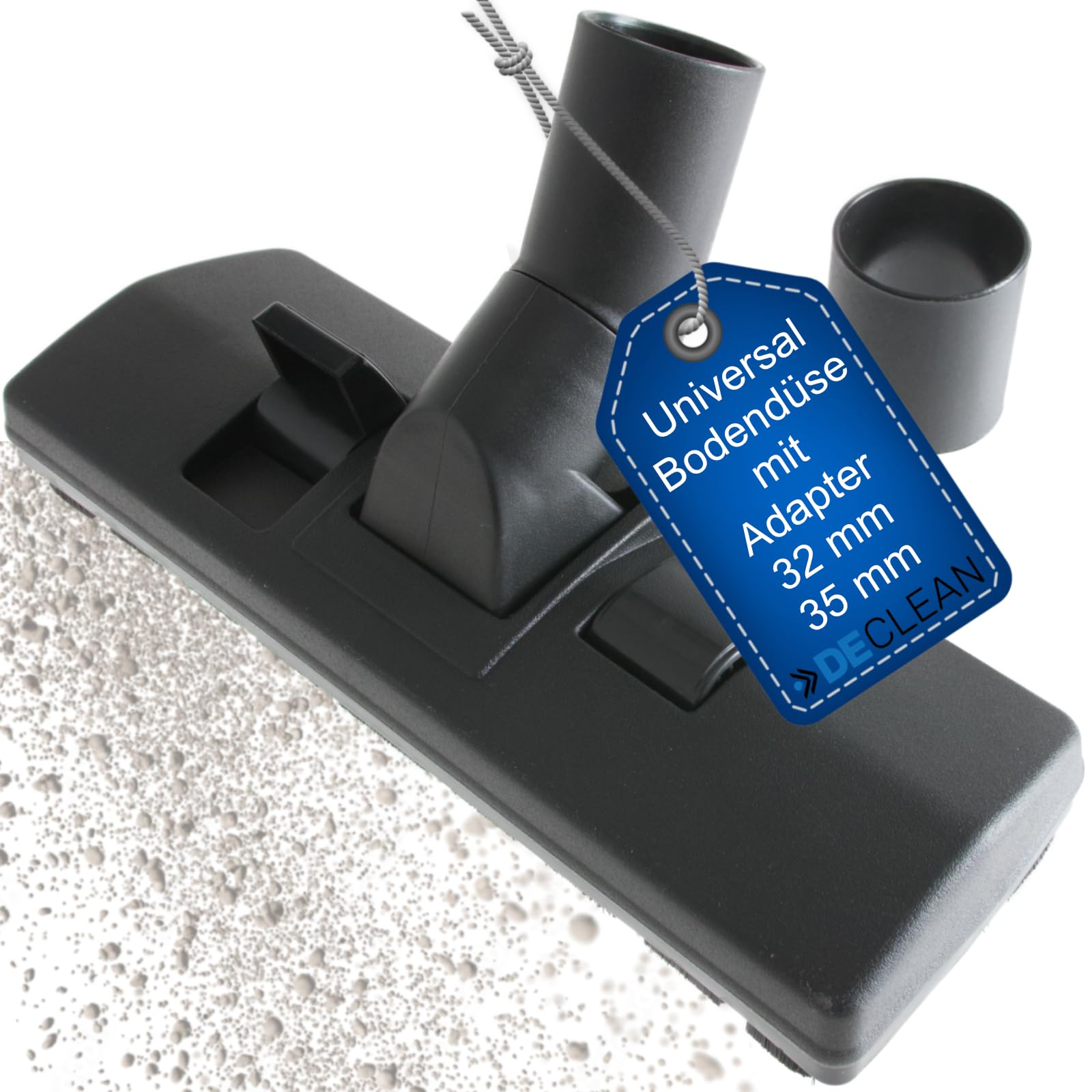 DeClean Universal Wassersaugdüse Für Staubsauger – 36 Cm Breit, Mit Gummilippen & Nylonborsten, Flexibel