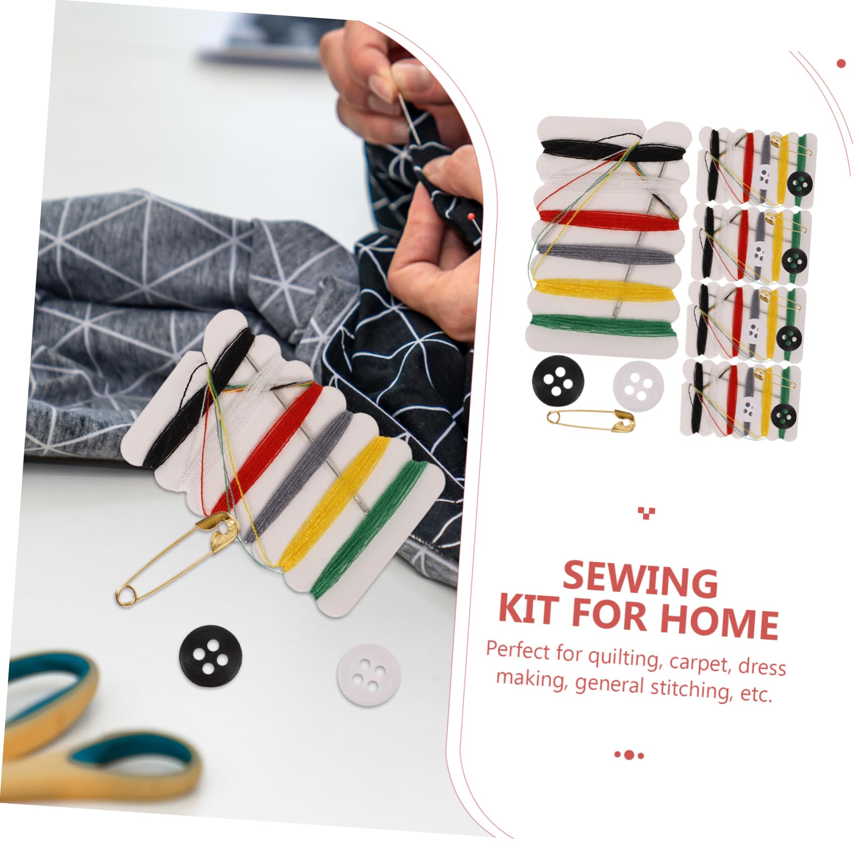 Kit da Cucito per Principianti 100 Pezzi, Set Portatile Multifunzionale | Ago, Bottone e Spilli Inclusi, per Riparazioni di Abiti, Uso Domestico e Viaggio Colore Casuale