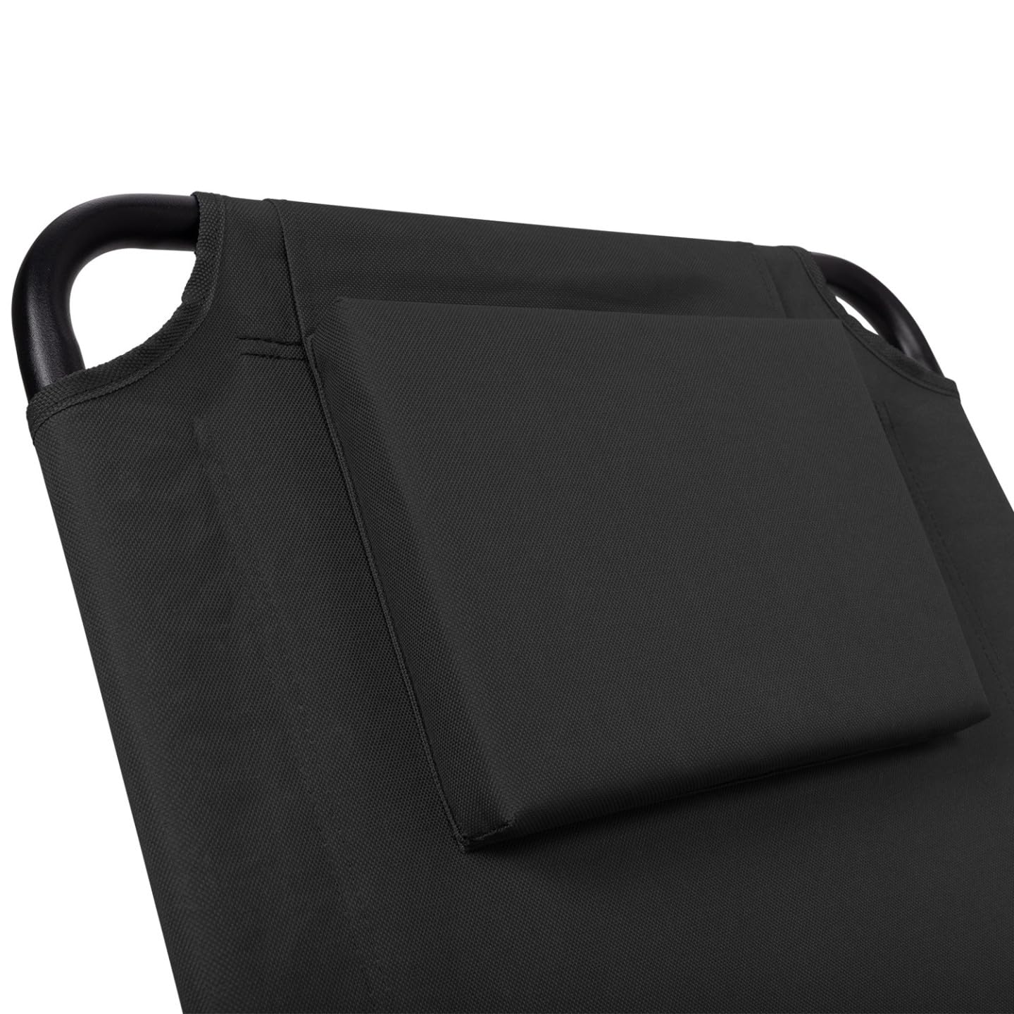 IDMarket - Lot de 2 chaises de Plage Pliantes - fauteuils de Jardin inclinables Sac à Dos Noir et Toile Noire