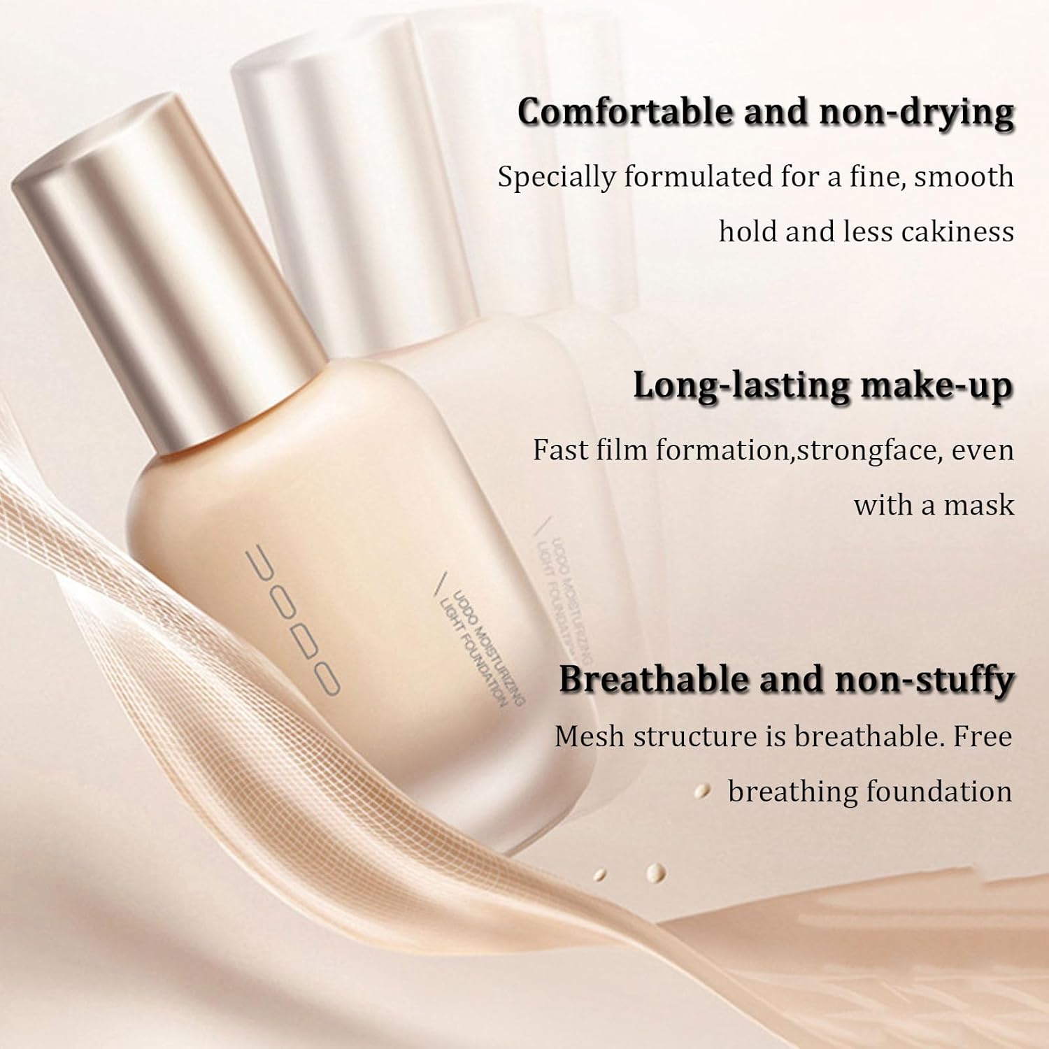 Liquid Foundation, Moisturizing Light Foundation, Matte Long-Lasting Cushion Concealer, Gauze Beauty LiquidFoundation (Matte 03 Natural)