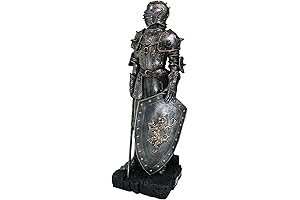 Ebros Gift Medieval Sir William Marshall Sword Knight Suit Armor Lion Crest Figurine 28.75" H