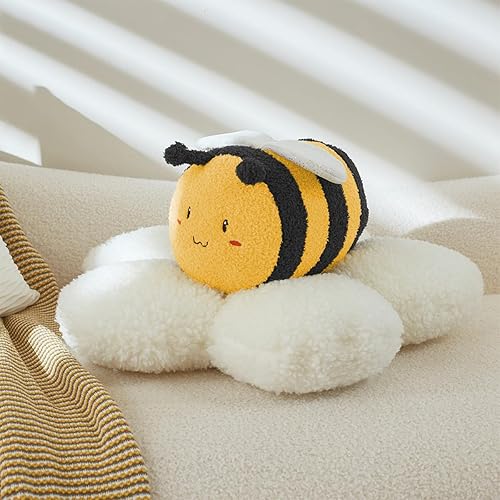 Miniatura 6 de ARELUX Peluche de abeja grande de 14 pulgadas, almohada de peluche de abejorro mullida, almohada suave de abeja de anime, juguete de amigos y