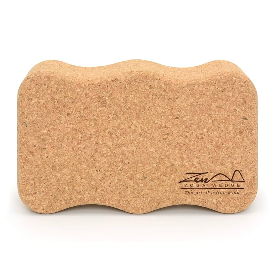 Cork Yoga Block Standard - By ZenYogaWedge - Premium 100% Natural Plain