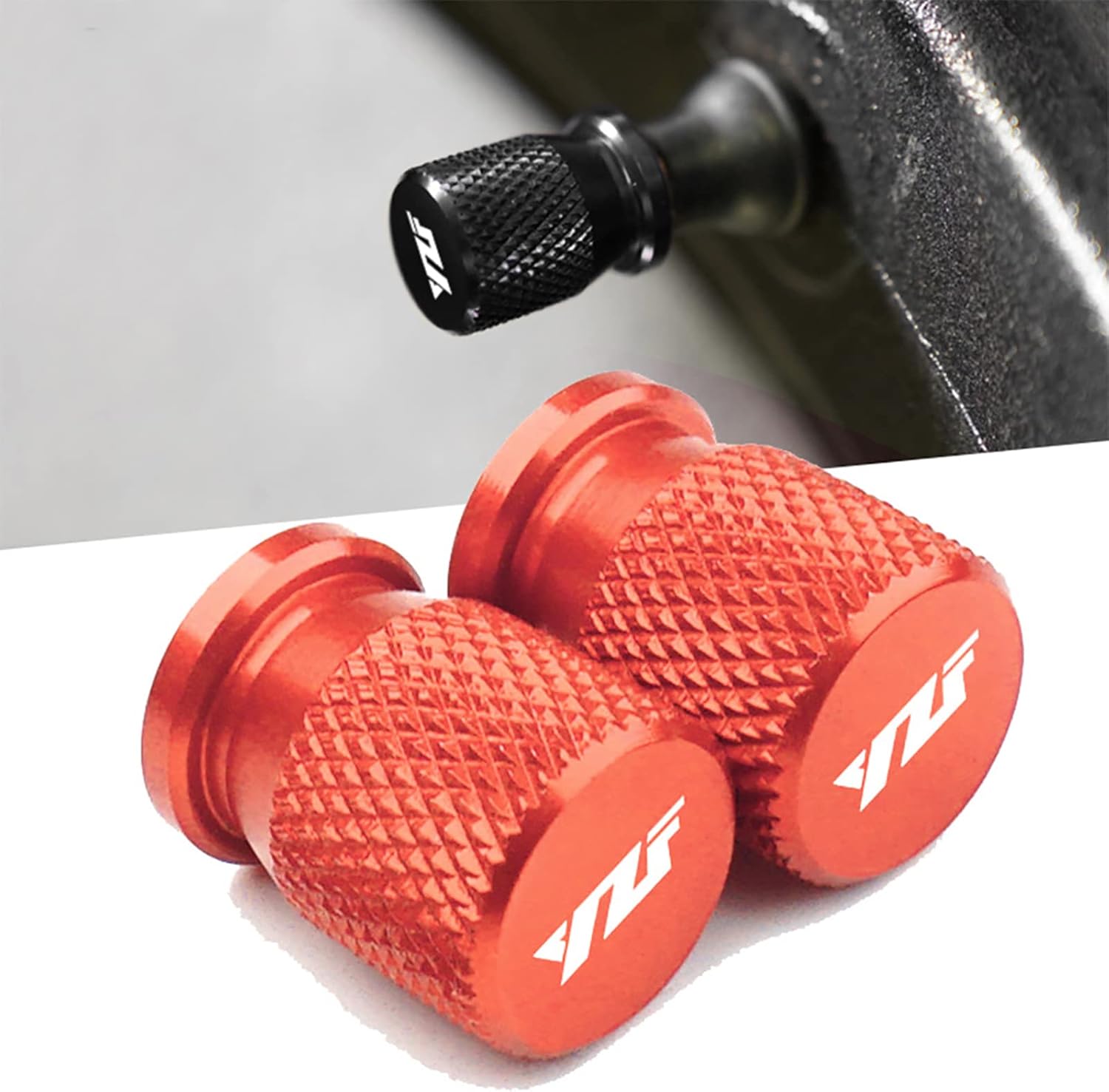 Motorcycle Tyre Valve Caps Conversion Tyre Valve Caps for Yamaha YZF R1/M R3 R6 R15 R25 (Titanium)