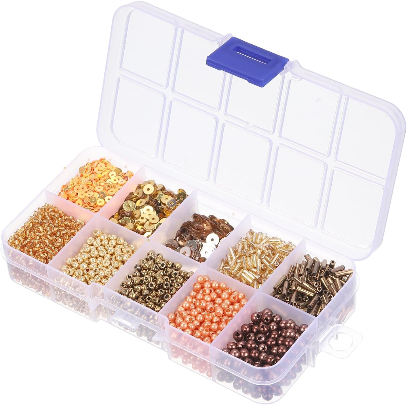 Amazon.co.jp uxcell アソート ビーズ シーケンス 10 金 スタイル ガラス ビーズ ビューグル ビーズ チューブ