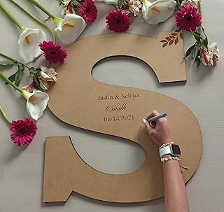CRYPTONITE Personalized Wedding Sign | Modern Wedding Decor | Wood Letter Wedding Guestbook