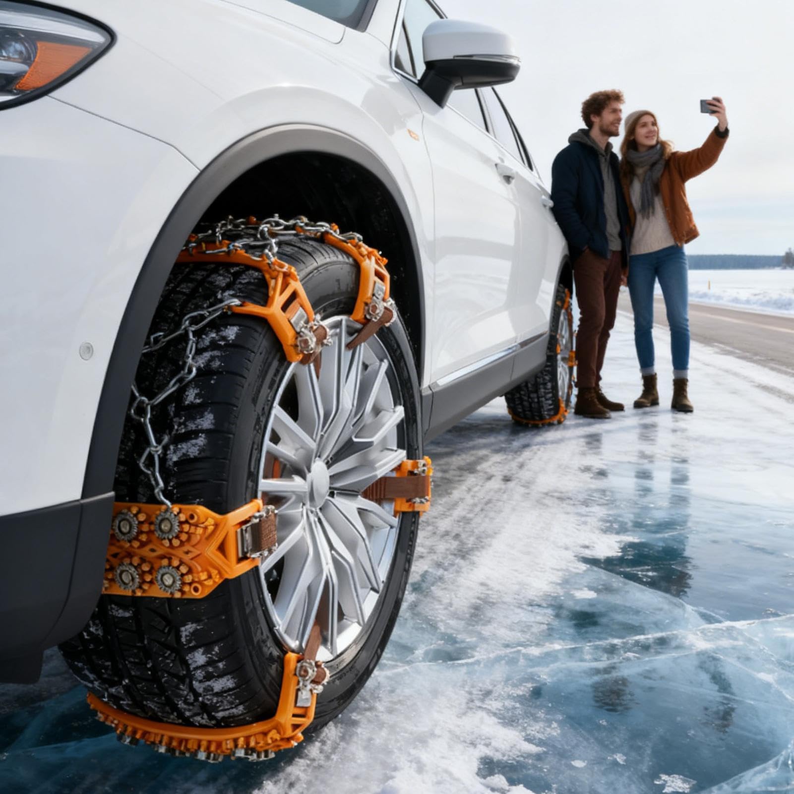 Cadenas de nieve para neumáticos de automóvil 8 piezas de tracción pesada