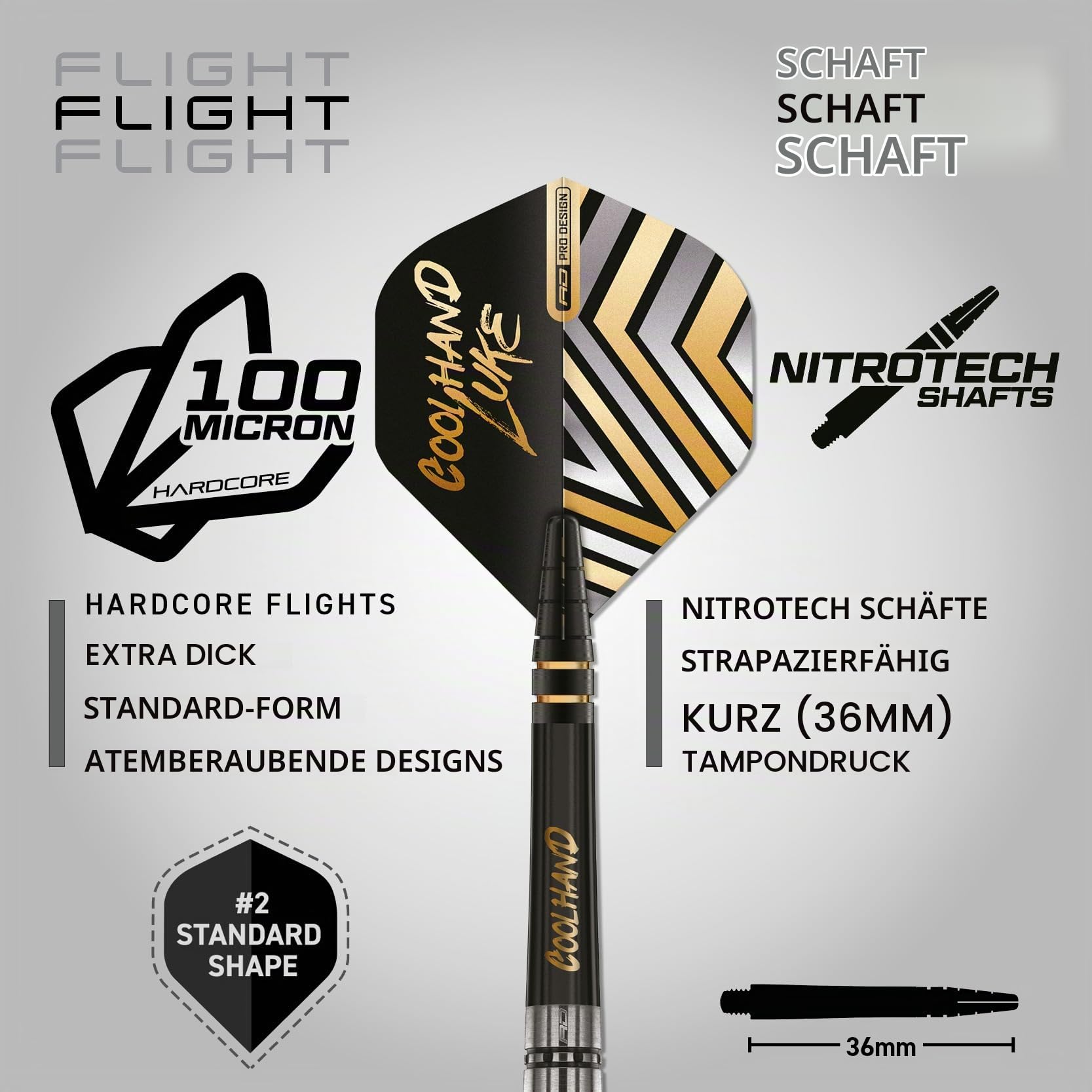 RED DRAGON Darts – Professioneller Spieler - Luke Humphries Coolhand Prestige - 90% Wolfram - 18g Fass / 20g Volles Gewicht Weiche Spitze Dart-Set mit Dart Flüge und Dartschäfte