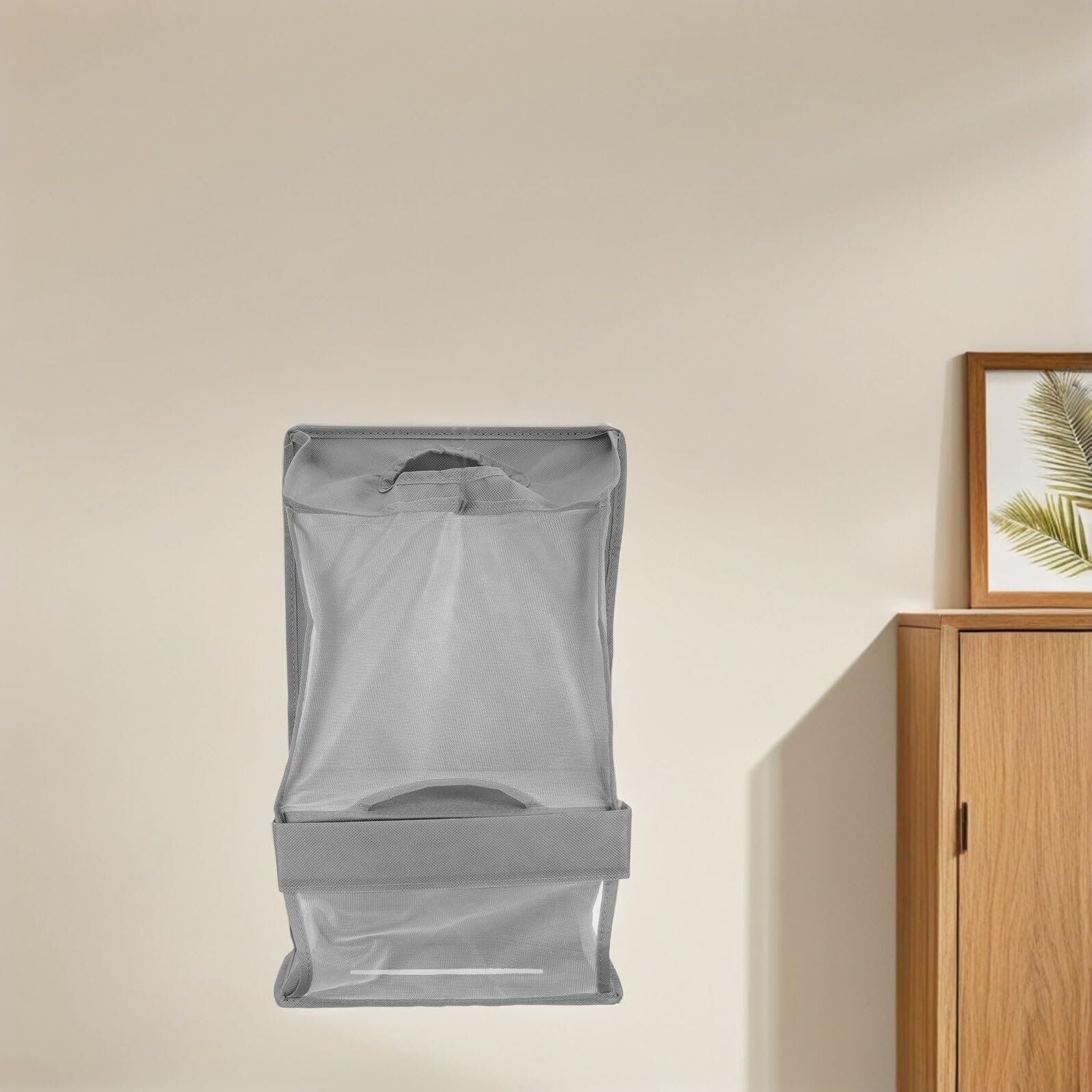 Dispensador de Bolsas de Basura para Montaje en Pared, Caja Organizadora Gris Transparente, Soporte Compacto para Bolsas de Supermercado Reutilizables, Adecuado para Cocina,