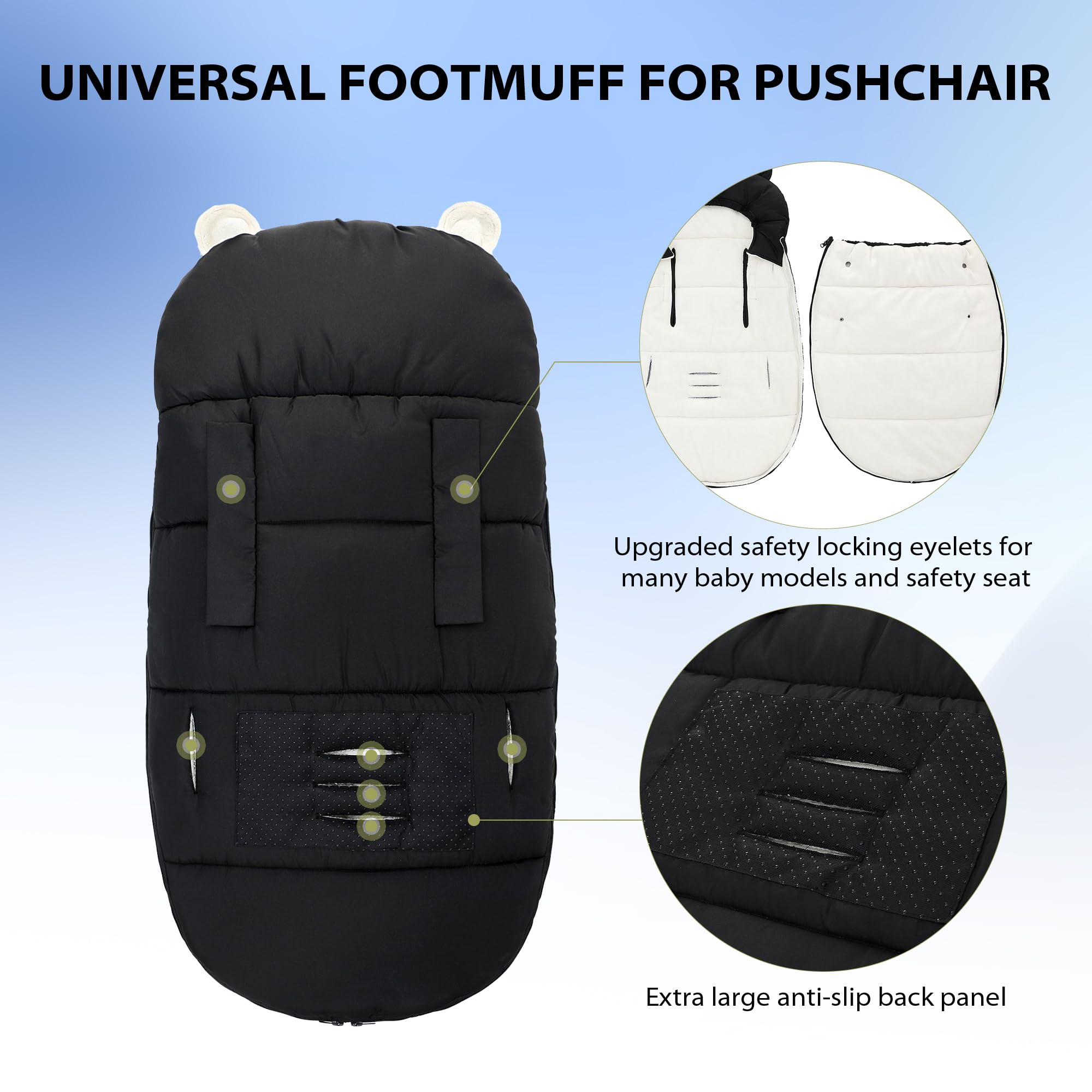 Universal para Cochecito De Bebé, De Invierno para Cochecito, Universal para Silla De Paseo, Color Negro