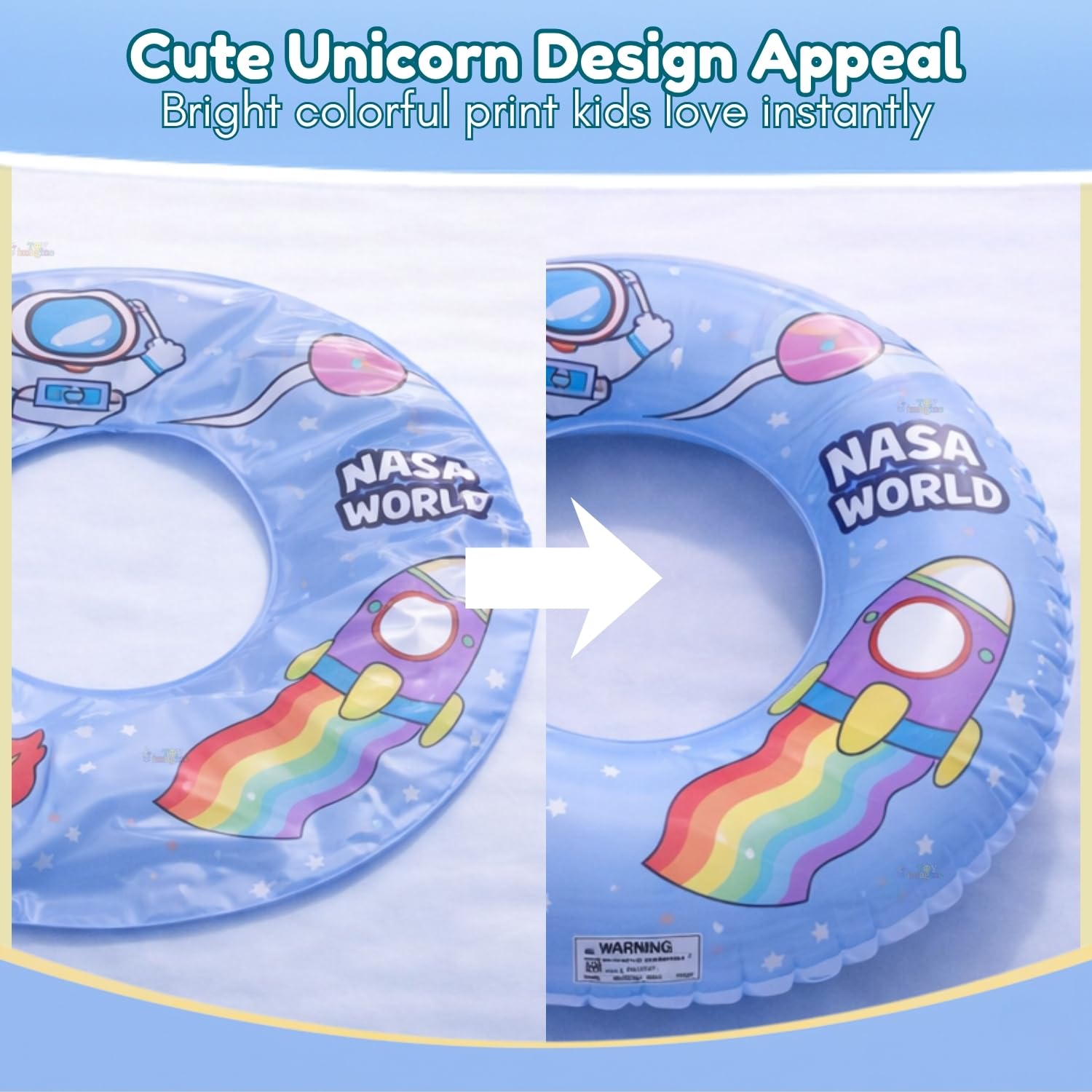 Toy Imagine 24 Inch Inflatable Swim Ring for Boys, Space Theme Design, Durable Pool Float for Kids, Fun Summer Water Accessory 4