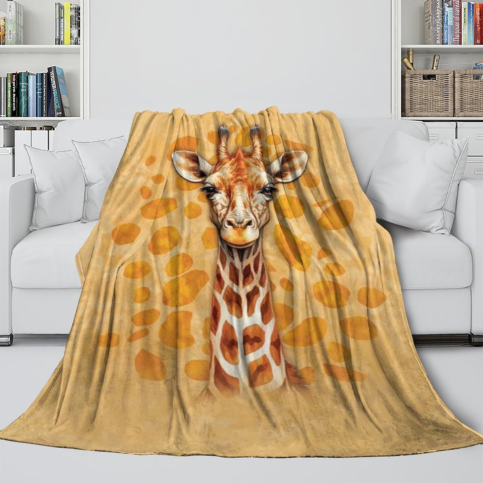 Mjasvndfo Style Giraffe Comfort Blanket - 3D Animal Soft Blanket Birthday Gift For Son Daughter Grandson Granddaughter Friend - Cozy Blanket For Bed Sofa Office Crib 50X60inch(127X152cm)