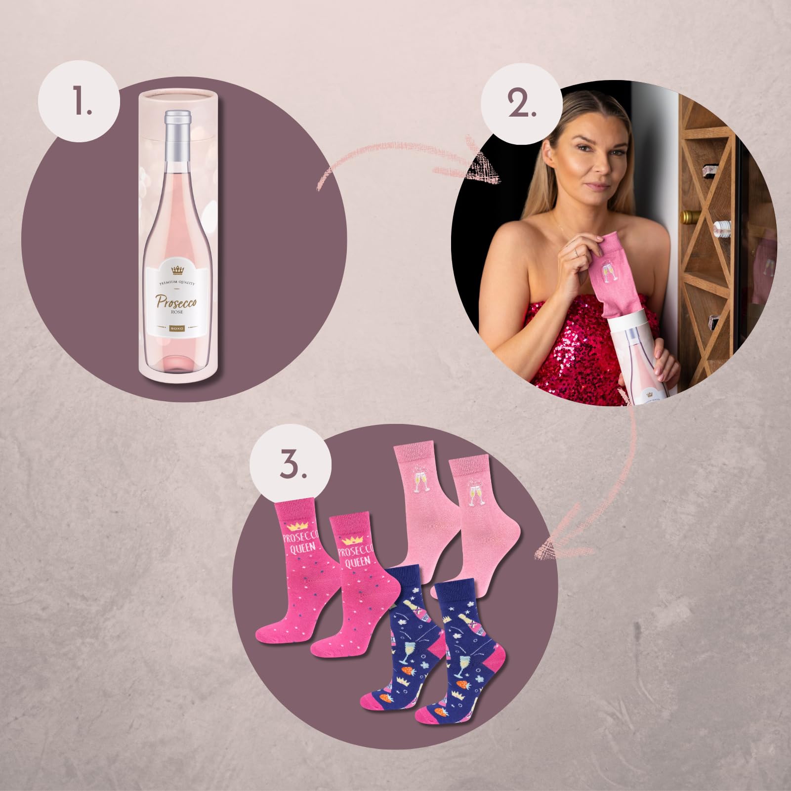 soxo Bevande Calzini Donna Cotone Idee Regalo Donna Compleanno Calze Amica Regali 35-40 1-3 Paia