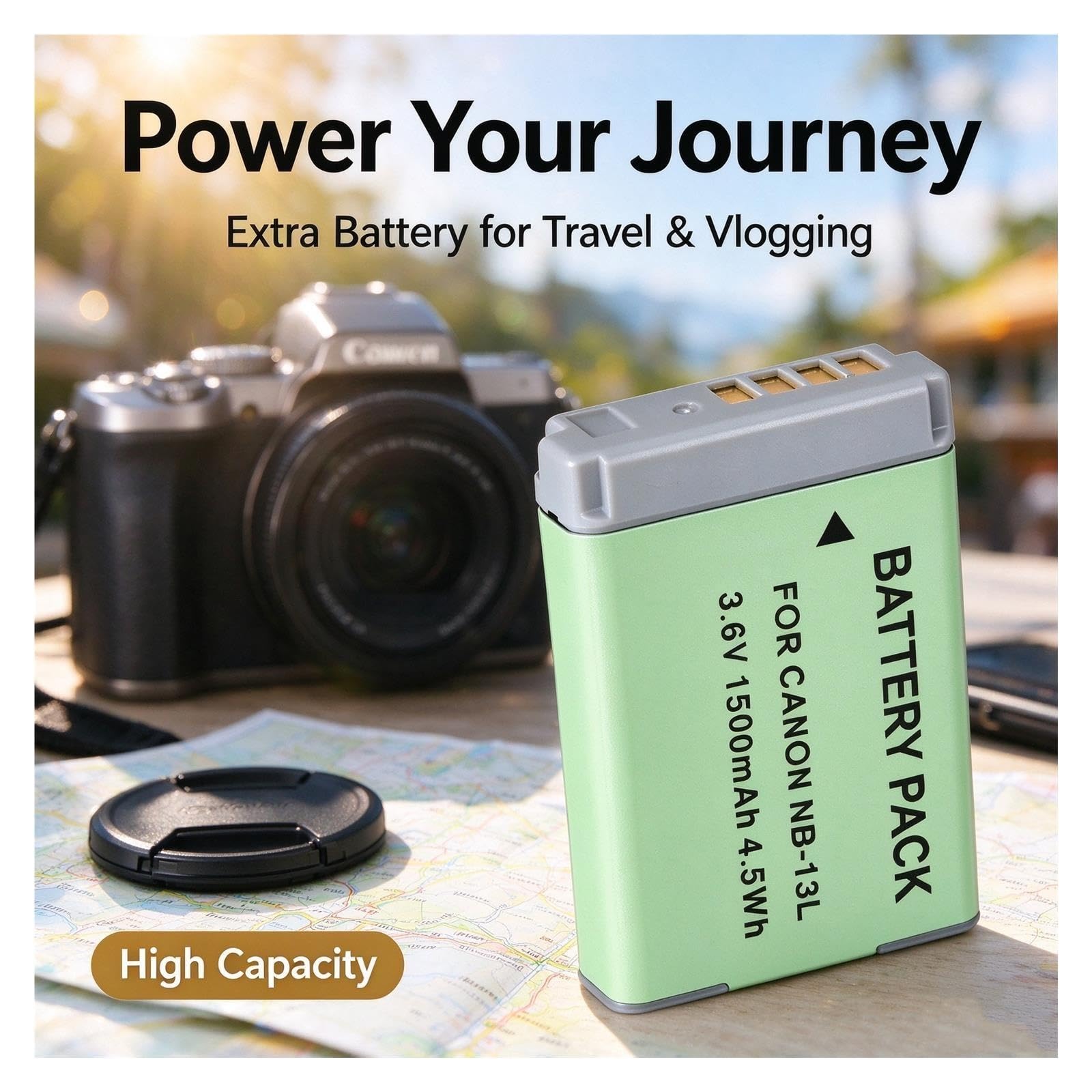 2 Piezas, 1500 MAh, Batería For Cámara, NB-13L, Compatible con Canon