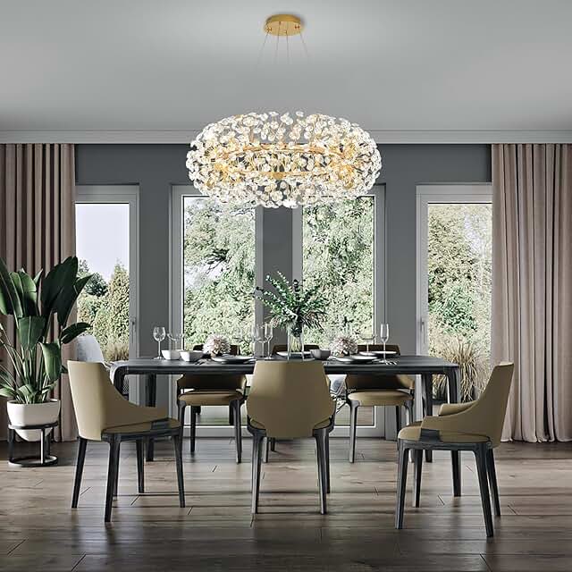 14 Gray and Black Living Room Ideas for Sleek Modern Drama 65 8-Light Dandelion Gold Chandelier for Dining Room, Sputnik Pendant Light...