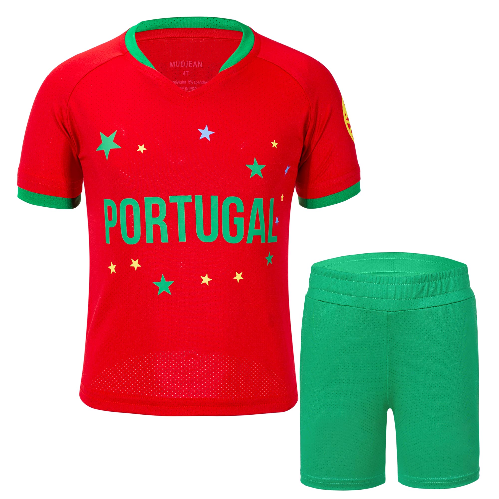 Unisex Kids Soccer Jersey and Shorts Kit 2-Piece Set Boys Girls Football Outfits for Little Athlete 2-14 Years