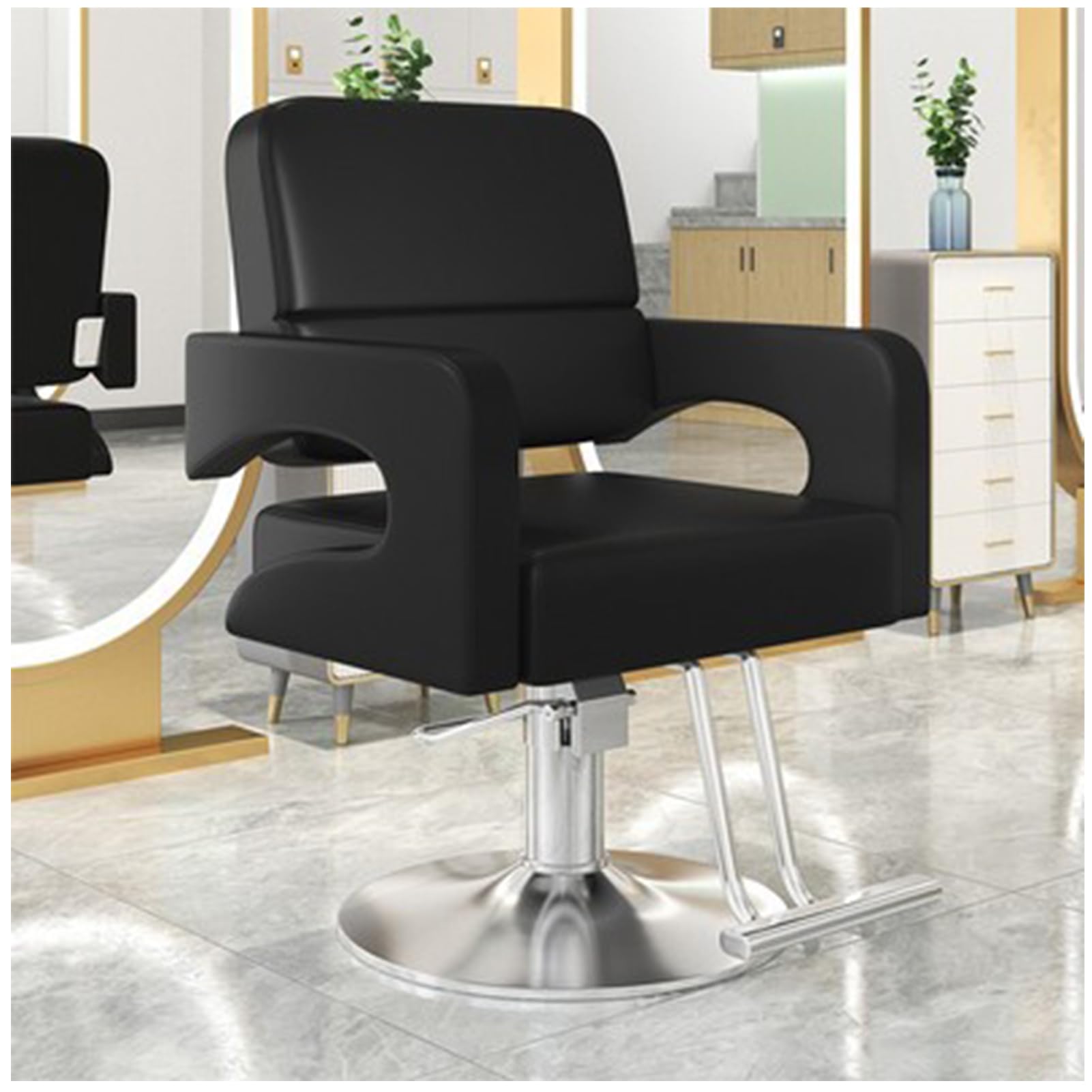 OZBMA Salon Chair for Hair Stylist Wide Seat, Hydraulic Barber with Footrest,Hair Styling Heavy Duty, Beauty Spa Cosmetology Shampoo Hairdressing Equipment,D (A)