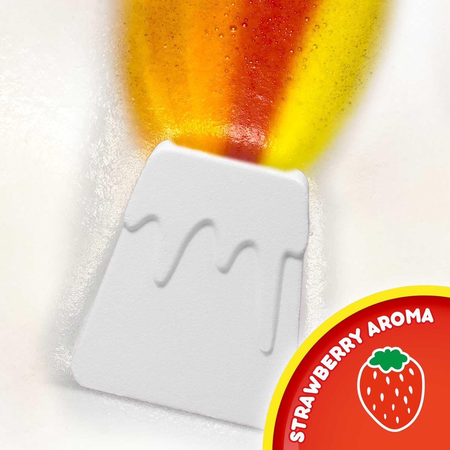 INKEE Foamy Volcano Zestaw 10 sztuk | 10 x bombek kąpielowych dla dzieci w kształcie wulkanu, żółte, czerwone i pomarańczowe o zapachu coli i olejku makadamia