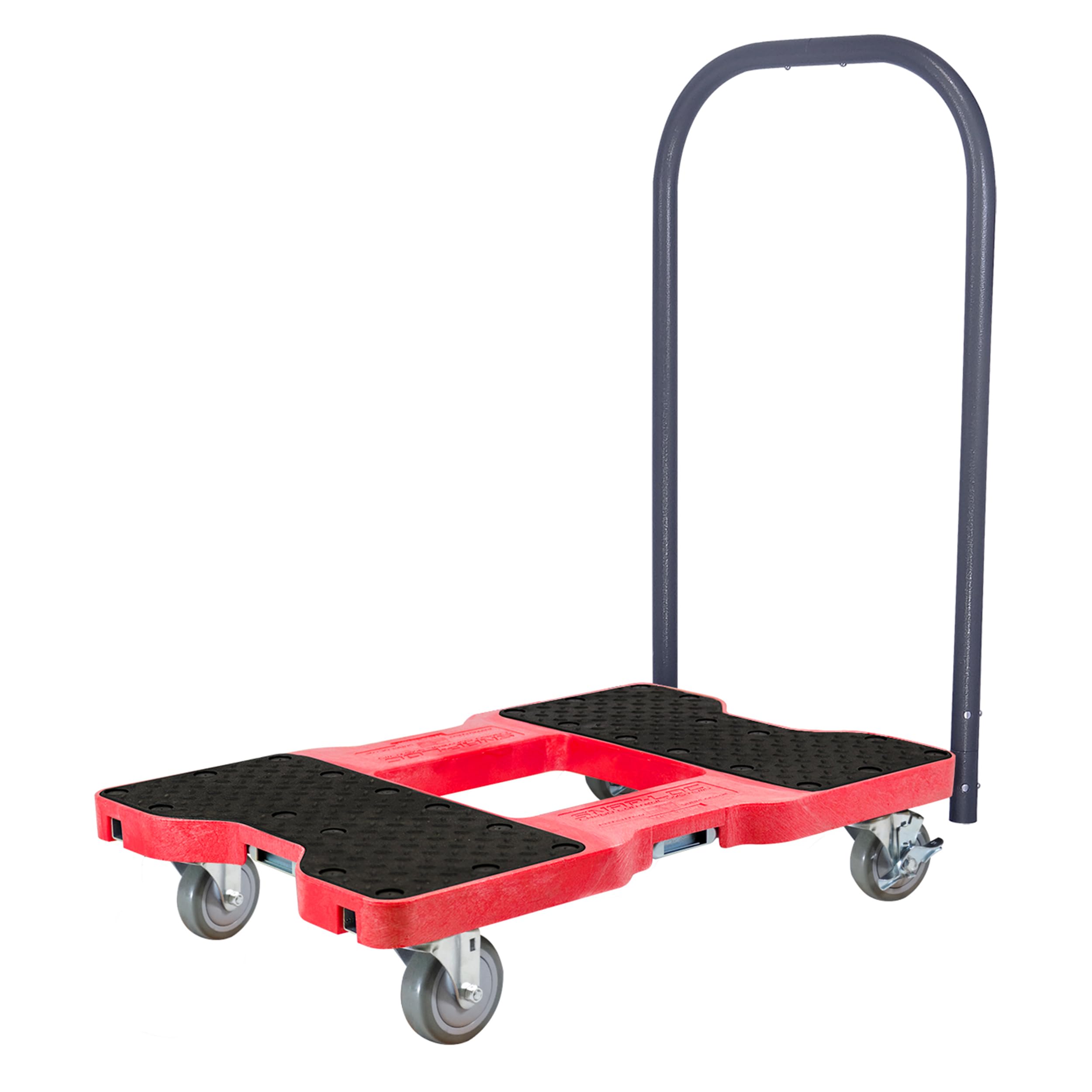 SNAP-LOC, Heavy Duty Push Cart Moving Dolly 4 Wheels, 1,500 lb with Push Bars, 4 Inch Casters, Dollies for Moving Cargo, E Strap Attachment Included,