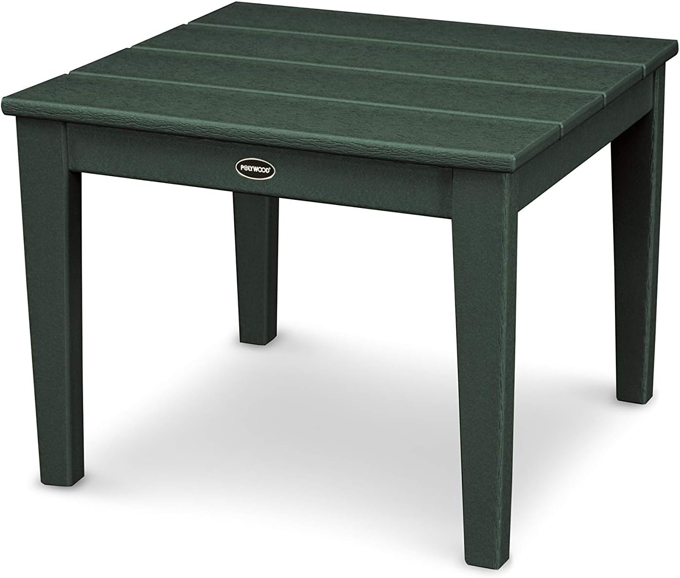 POLYWOOD® Newport Teak Outdoor Side Table, Green - Weatherproof HDPE Resin Table for Adirondack Chairs