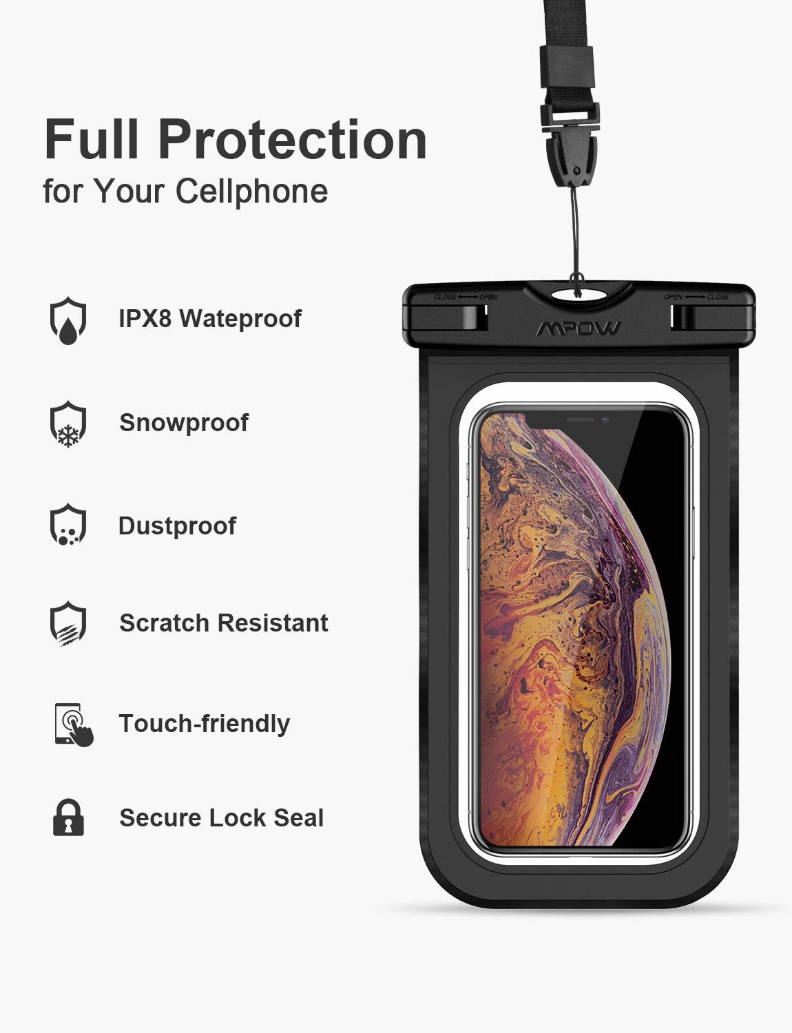 mpow waterproof phone case