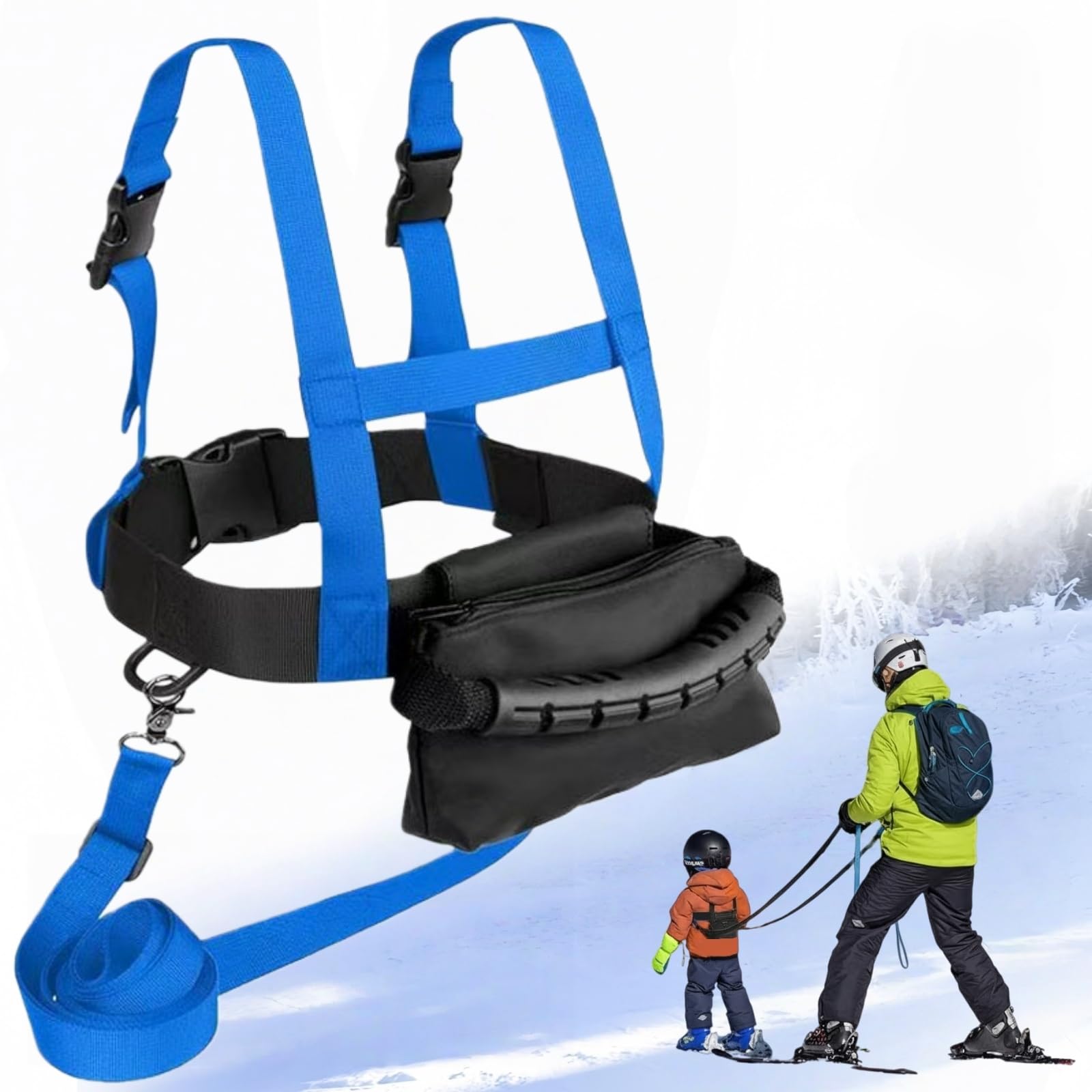 Imbracatura da Sci per Bambini con Guinzaglio, Ski Strap Imbracatura Sicurezza Bambini per sterzare e Imparare Il Controllo della velocità, per Sci, Pattinaggio e Altro