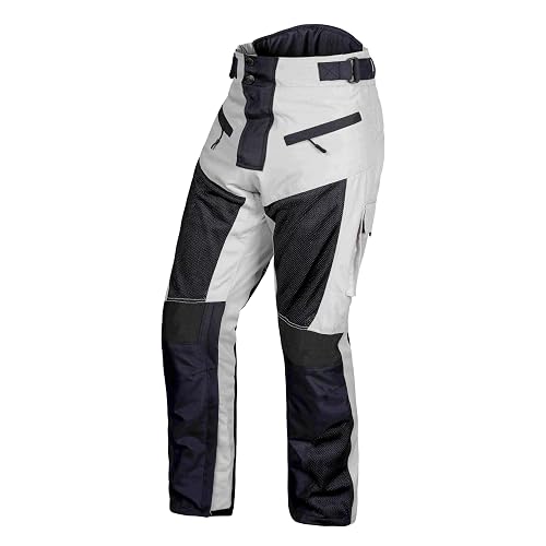 WICKED STOCK Men's Grey Mesh Motorcycle Pants - High Rise, Zipper Closure, Summer, Motocross, Dirt Bike, Motorcycle
