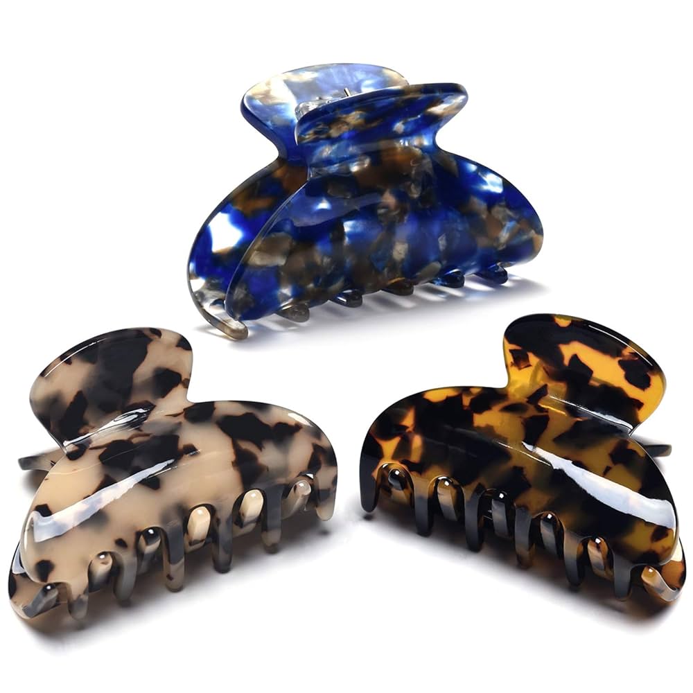Amazon.com: 3 Packs Women Medium Hair Clips Tortoise Claw