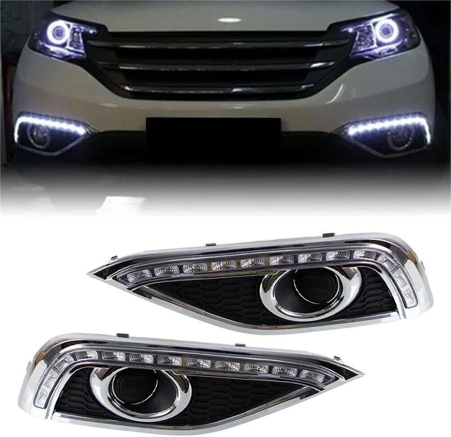 バックミラーインジケーター 2個 LED 車用 DRL デイタイム ランニング ライト イエロー ウィンカー ライト付き ために C