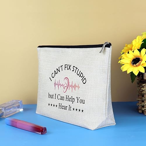 Miniatura 6 de Regalos de doctor de oídos para mujer, bolsa de maquillaje divertida, regalos de audióloga, regalo de agradecimiento para médicos, bolsa de