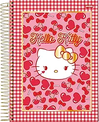 Jandaia - Caderno Espiral Universitário CD 1 Matéria 80 Fls Hello Kitty Cereja FSC