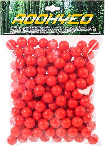 AOOHYEO Bolas de pintura de goma reutilizables 200X.50 Cal  Entrenamiento de tiro en interiores Pelotas de autodefensa al aire libre Calibre 0.50