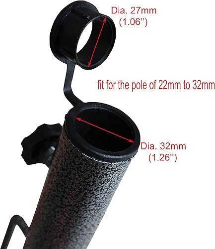 Miniatura 4 de AMMSUN Sombrilla de patio con anclaje de acero para playa soporte de barrena de metal resistente con dos tenedores ideal para su uso en suelo negro