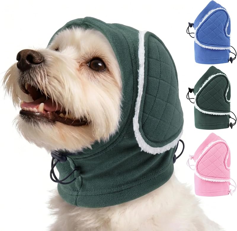 Protetor Auricular para Cães com Capuz Ajustável e Forro Acolchoado MORVIGIVE Verde, M